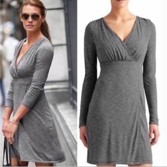 Athleta Dresses & Skirts - Athleta Black White Micro Dot Wrap It Up Faux Wrap Dress XXS Balletcore Athletic
